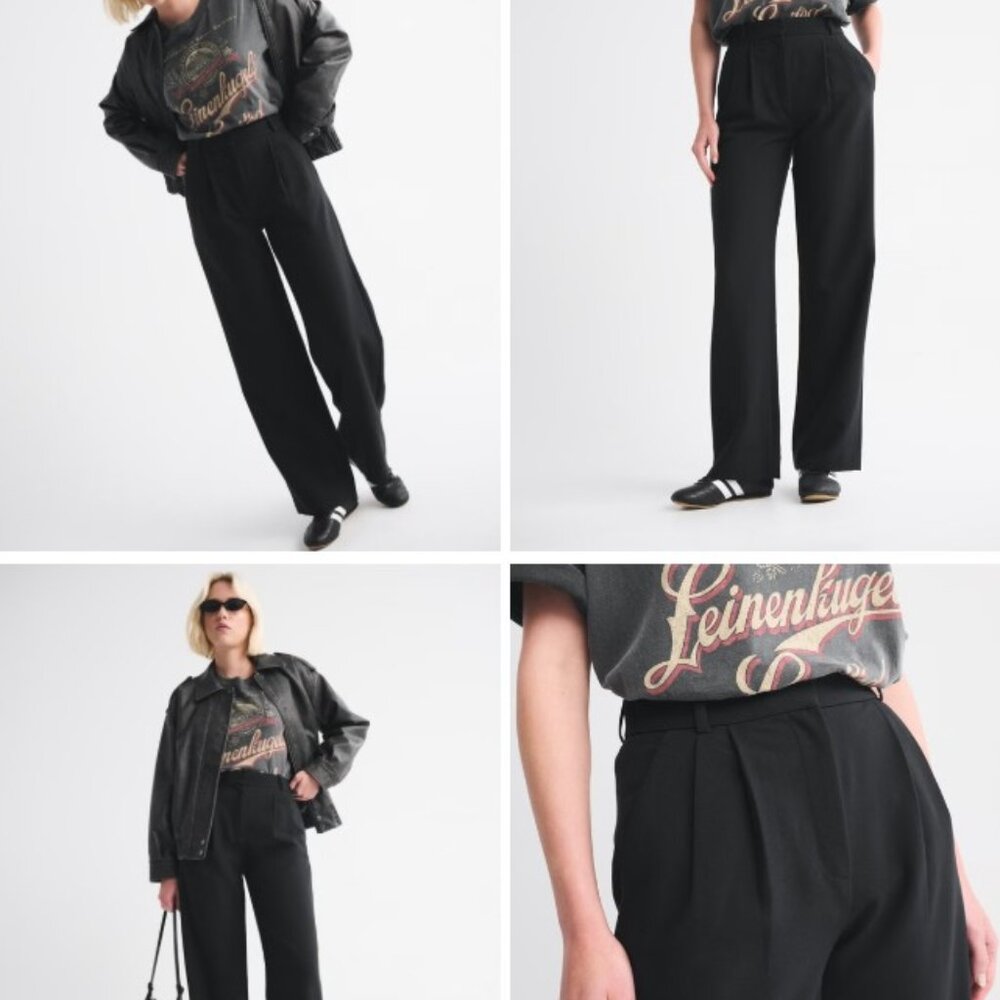 Abercrombie & Fitch Sloane Tailored Wide Leg Pant, size 27S, Black